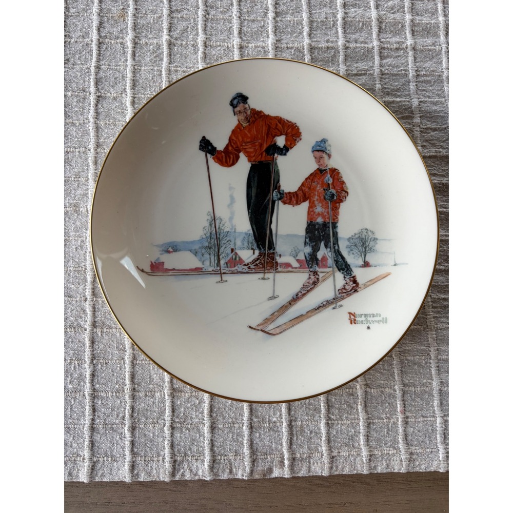Norman Rockwell Plate - Gorham Four Seasons 1980 Series plate Dads Boy